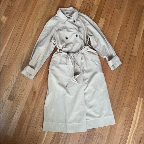 Mango Beige Women's Fluid Tencel Double Breasted Trench Coat - Picture 5 of 9